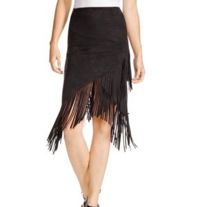 Aqua taupe suede leather skirt